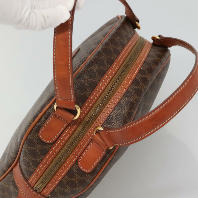 【日本直送】CELINE Macadam帆布手提包 PVC皮革 棕色 金色 正品 ki5919-5