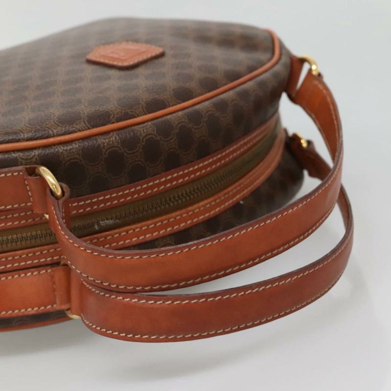 【日本直送】CELINE Macadam帆布手提包 PVC皮革 棕色 金色 正品 ki5919-6