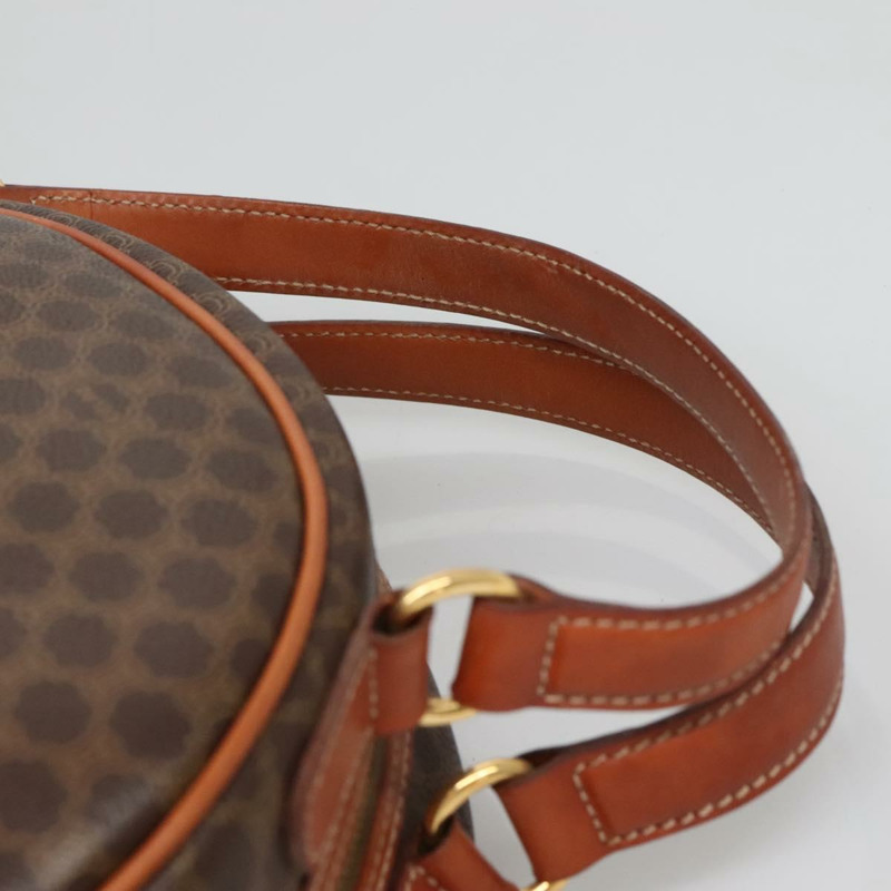 【日本直送】CELINE Macadam帆布手提包 PVC皮革 棕色 金色 正品 ki5919-7
