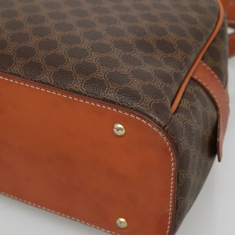 【日本直送】CELINE Macadam帆布手提包 PVC皮革 棕色 金色 正品 ki5919-8