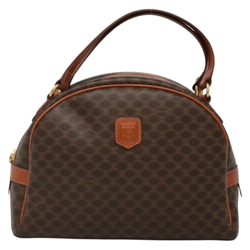 【日本直送】CELINE Macadam帆布手提包 PVC皮革 棕色 金色 正品 ki5919-12