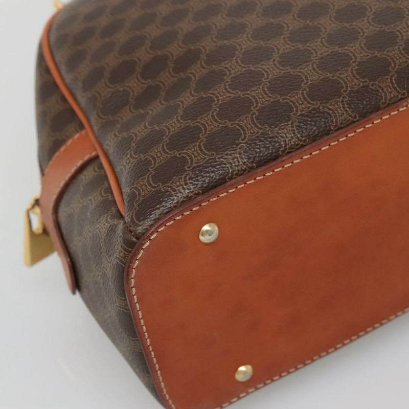 【日本直送】CELINE Macadam帆布手提包 PVC皮革 棕色 金色 正品 ki5919-13