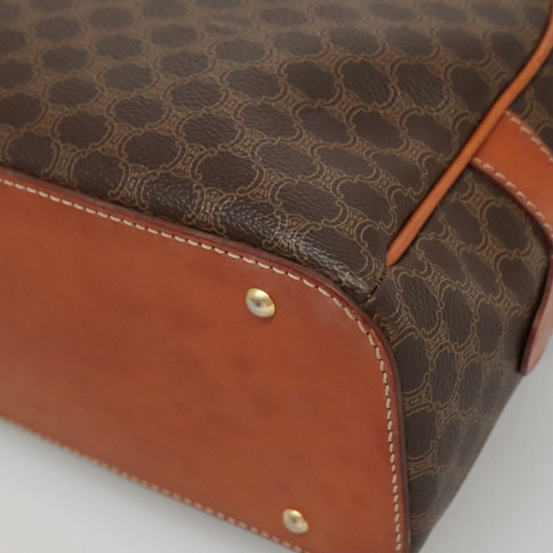 【日本直送】CELINE Macadam帆布手提包 PVC皮革 棕色 金色 正品 ki5919-14