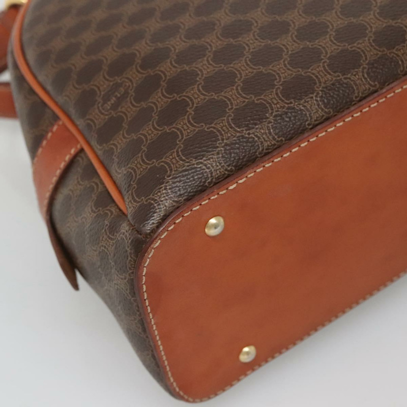 【日本直送】CELINE Macadam帆布手提包 PVC皮革 棕色 金色 正品 ki5919-15