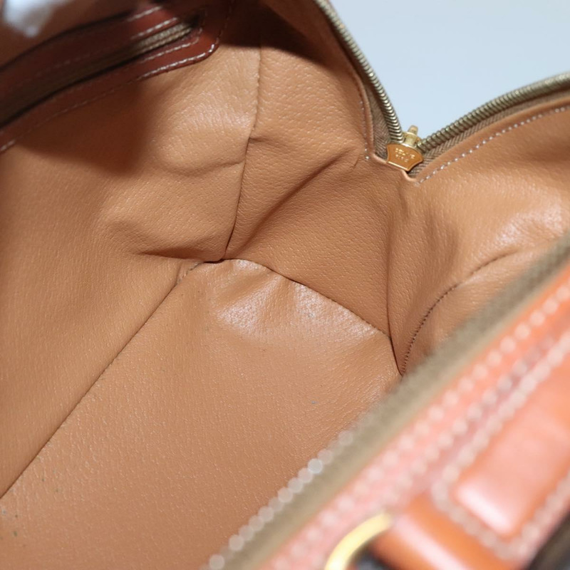 【日本直送】CELINE Macadam帆布手提包 PVC皮革 棕色 金色 正品 ki5919-18