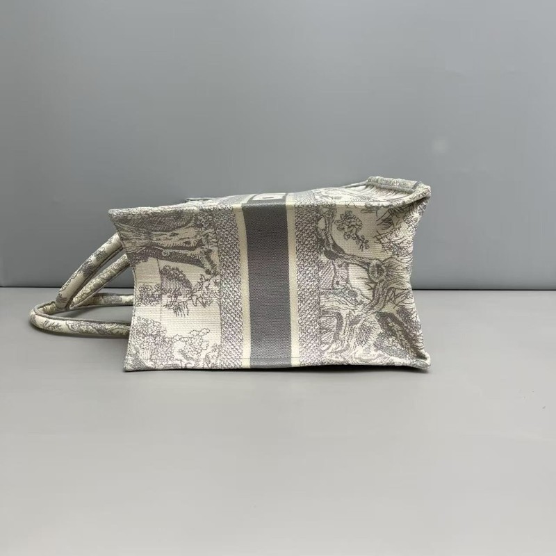 Dior迪奧 Book中號灰色刺繡老虎tote托特包 手提包-4