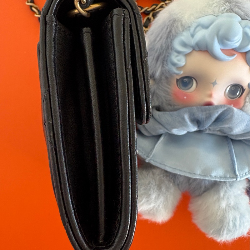 Chanel cf 黑金羊皮鏈條小廢包 11*9.5*2.5 27開-6