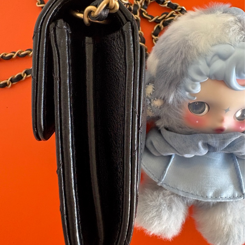 Chanel cf 黑金羊皮鏈條小廢包 11*9.5*2.5 27開-7