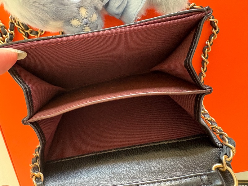 Chanel cf 黑金羊皮鏈條小廢包 11*9.5*2.5 27開-8