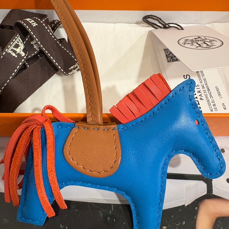 Hermes 藍色羊皮小馬 掛飾 丫刻（2020）-0