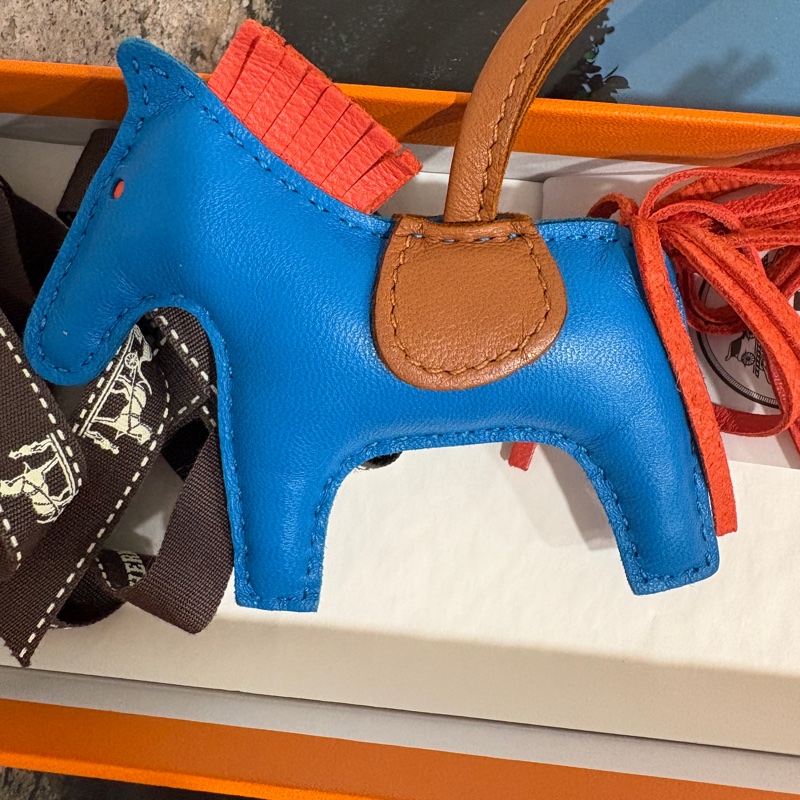Hermes 藍色羊皮小馬 掛飾 丫刻（2020）-3
