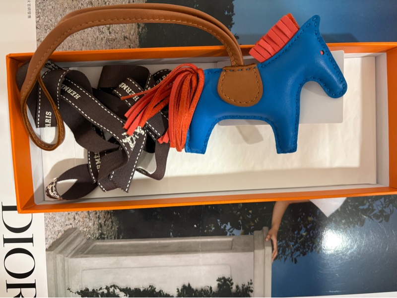 Hermes 藍色羊皮小馬 掛飾 丫刻（2020）-4