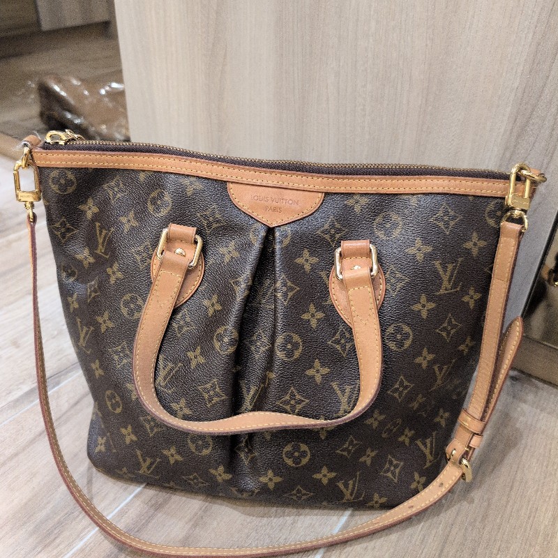 LV老花皺摺手提包 肩背包 背帶可調整 LV兩用包-1