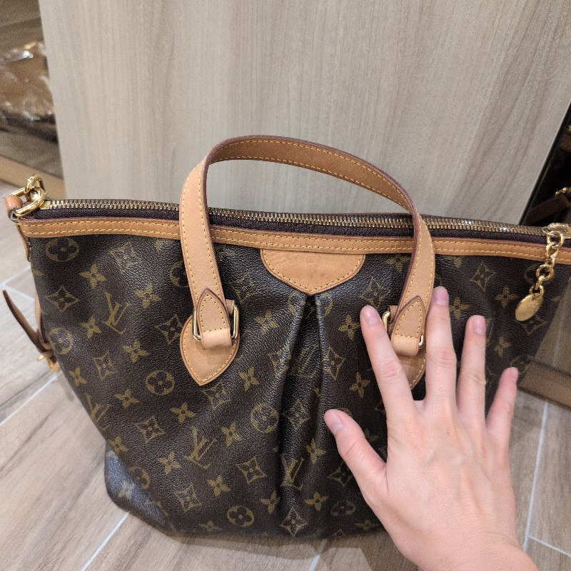 LV老花皺摺手提包 肩背包 背帶可調整 LV兩用包-3