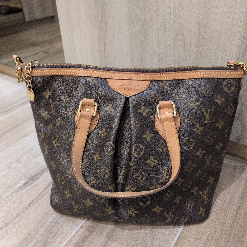 LV老花皺摺手提包 肩背包 背帶可調整 LV兩用包-5