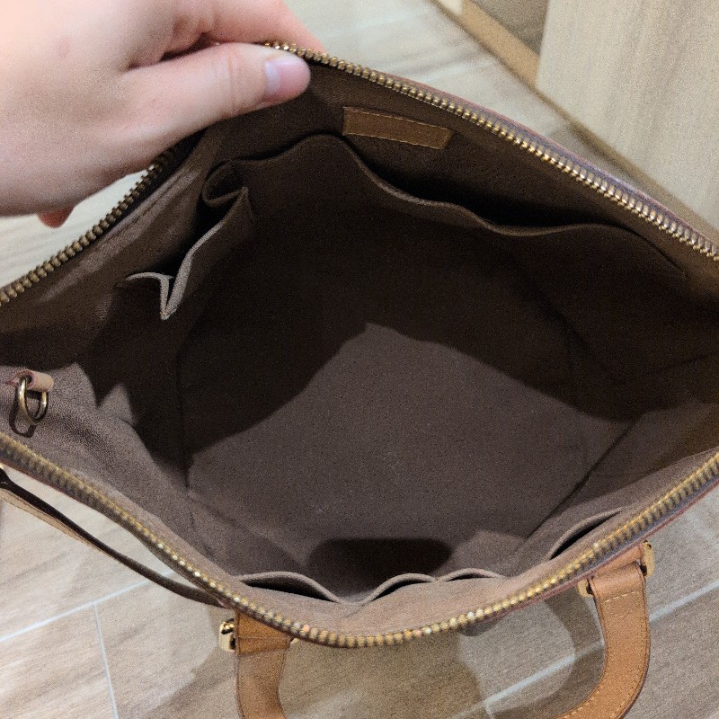 LV老花皺摺手提包 肩背包 背帶可調整 LV兩用包-9