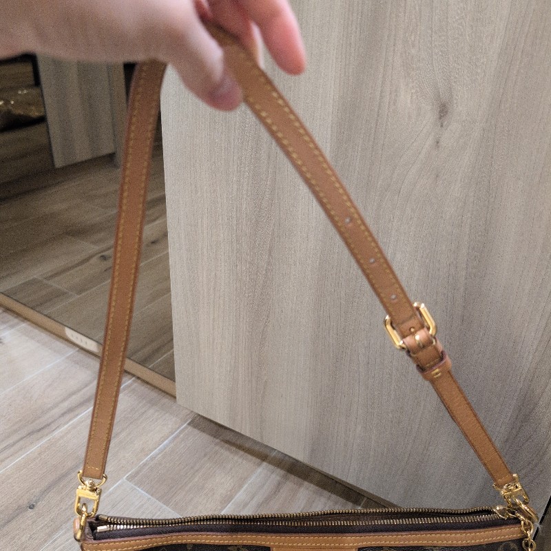 LV老花皺摺手提包 肩背包 背帶可調整 LV兩用包-12