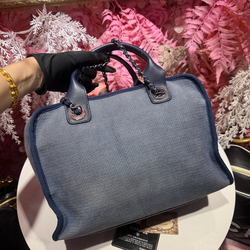 Chanel 牛仔沙灘包肩背包/王吉娜古董精品-5