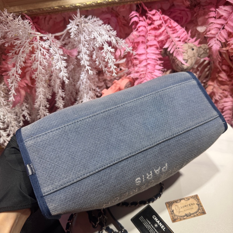 Chanel 牛仔沙灘包肩背包/王吉娜古董精品-7