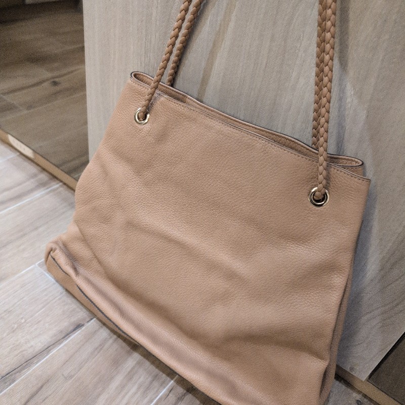 GUCCI斜背肩背駝色 米色兩用包 表面有亮粉-2