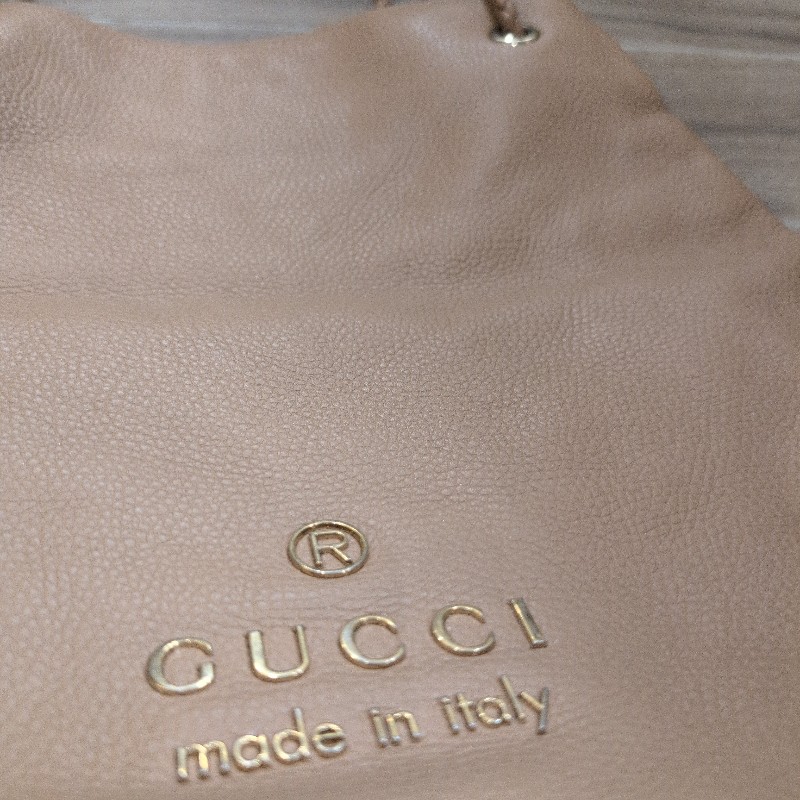 GUCCI斜背肩背駝色 米色兩用包 表面有亮粉-3