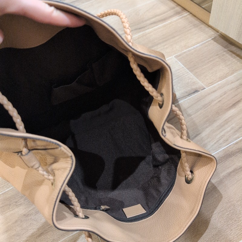 GUCCI斜背肩背駝色 米色兩用包 表面有亮粉-9