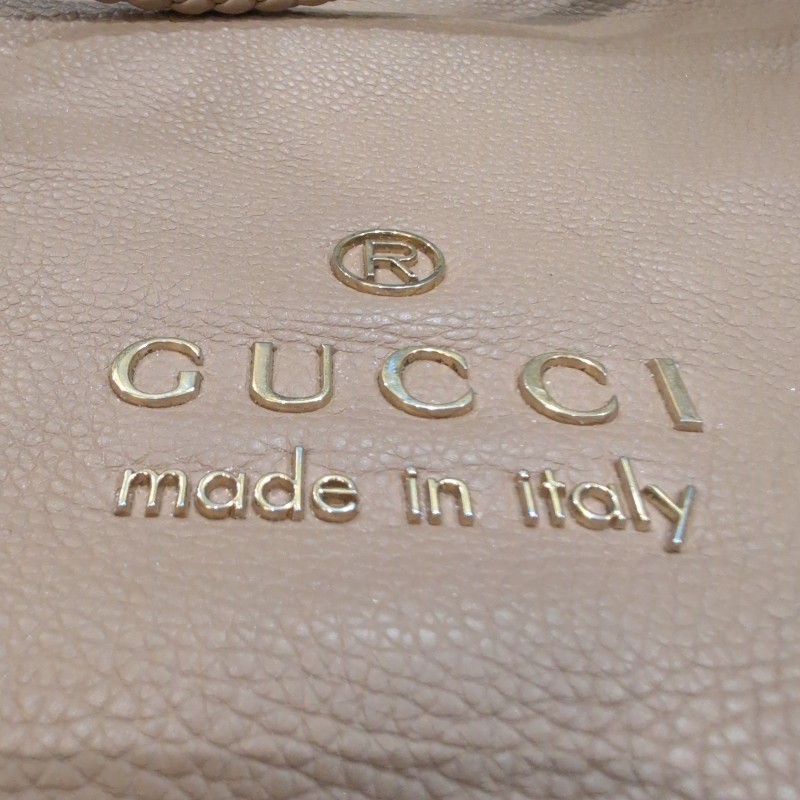 GUCCI斜背肩背駝色 米色兩用包 表面有亮粉-11