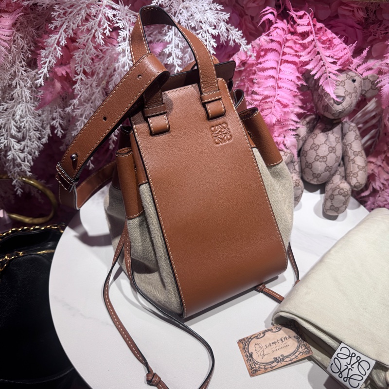 Loewe吊床包/帆布包/王吉娜古董精品-0