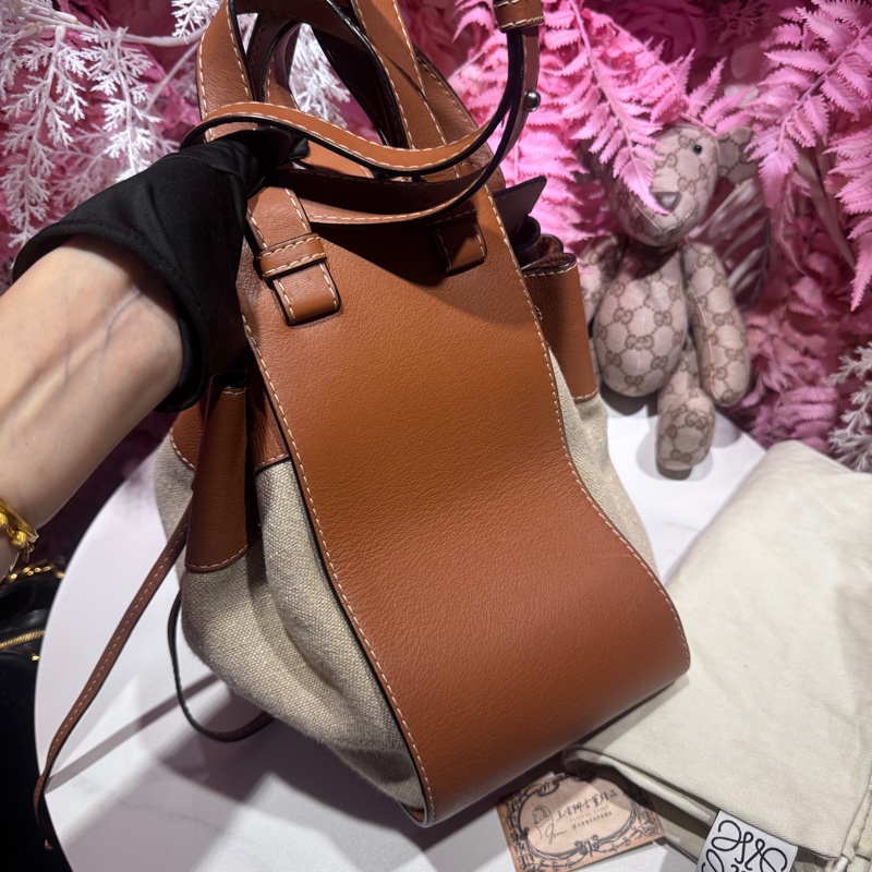 Loewe吊床包/帆布包/王吉娜古董精品-4