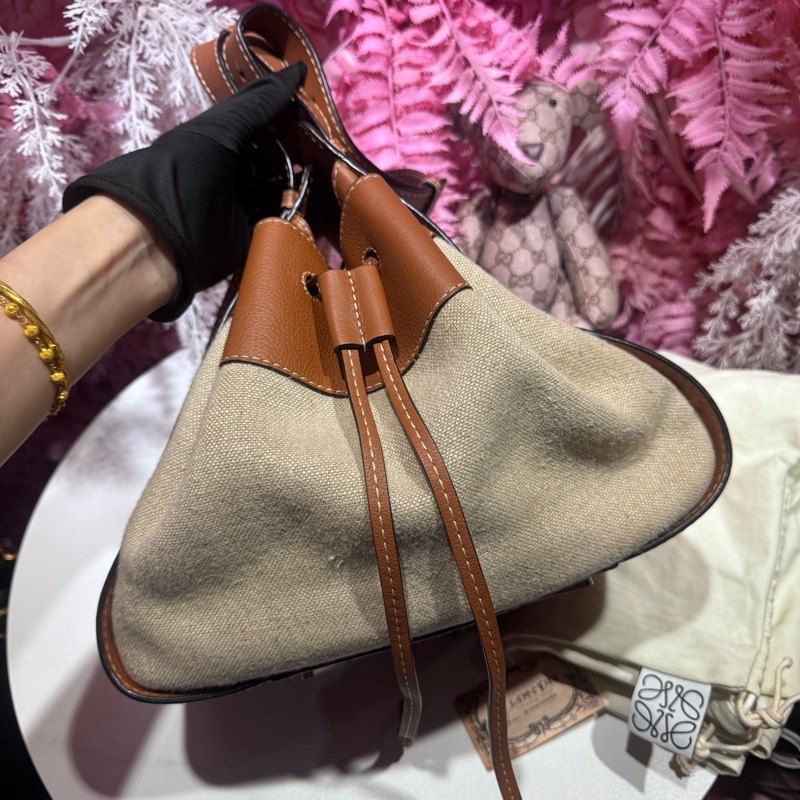 Loewe吊床包/帆布包/王吉娜古董精品-5