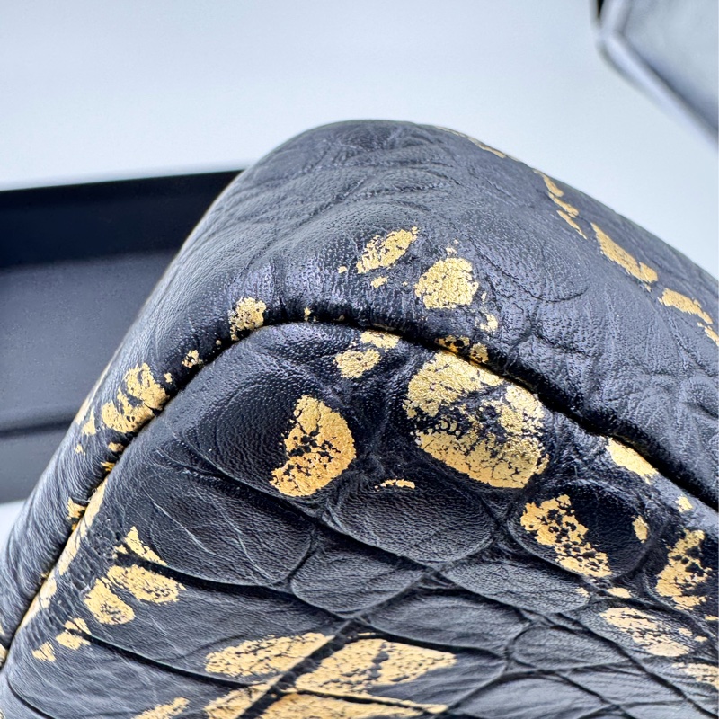 Chanel / 香奈兒 埃及系列 塗鴉黑金配色 鱷魚紋-8