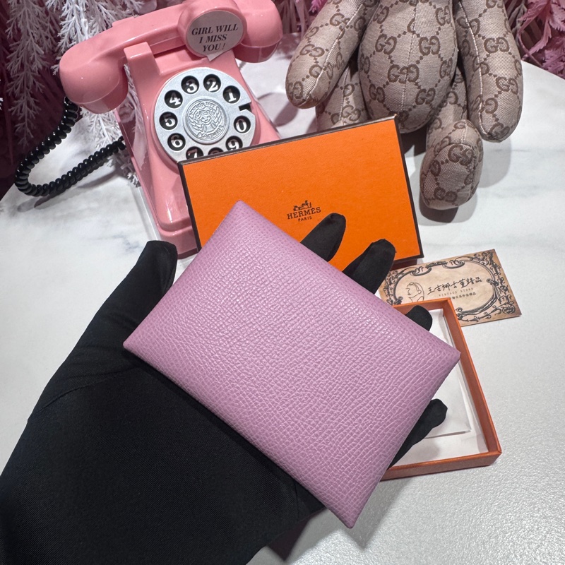 Hermes櫻花粉零錢包/王吉娜古董精品-2