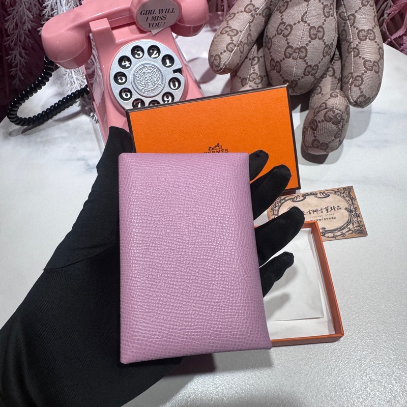 Hermes櫻花粉零錢包/王吉娜古董精品-4
