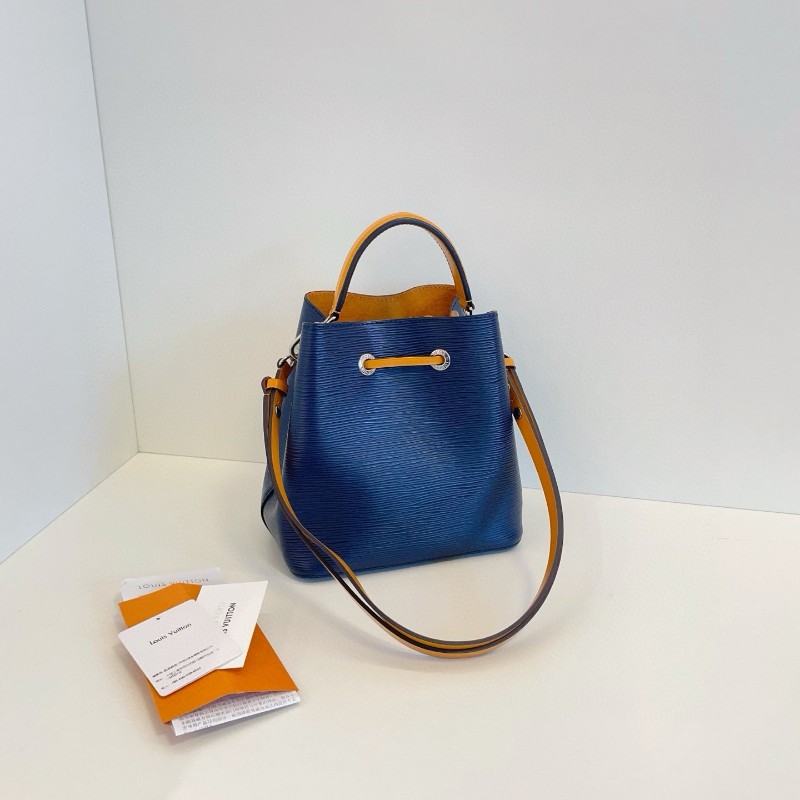 LV路易威登 💙Neonoe bb藍黃拼色epi水波紋 晶片款 肩背包 🈶購鉦 20*20*13cm-2