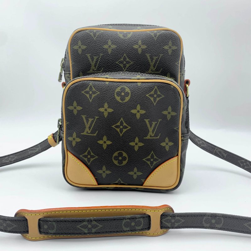 Louis Vuitton 老花雙層相機包，LV經典包，路易威登，麻將包，側背包，二手真品，正品，現貨，免運-0