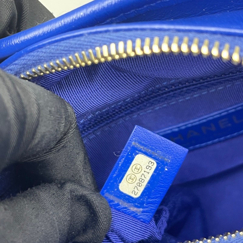 Chanel香奈兒.流浪包小號粗呢拼藍 肩背包 斜背包-7