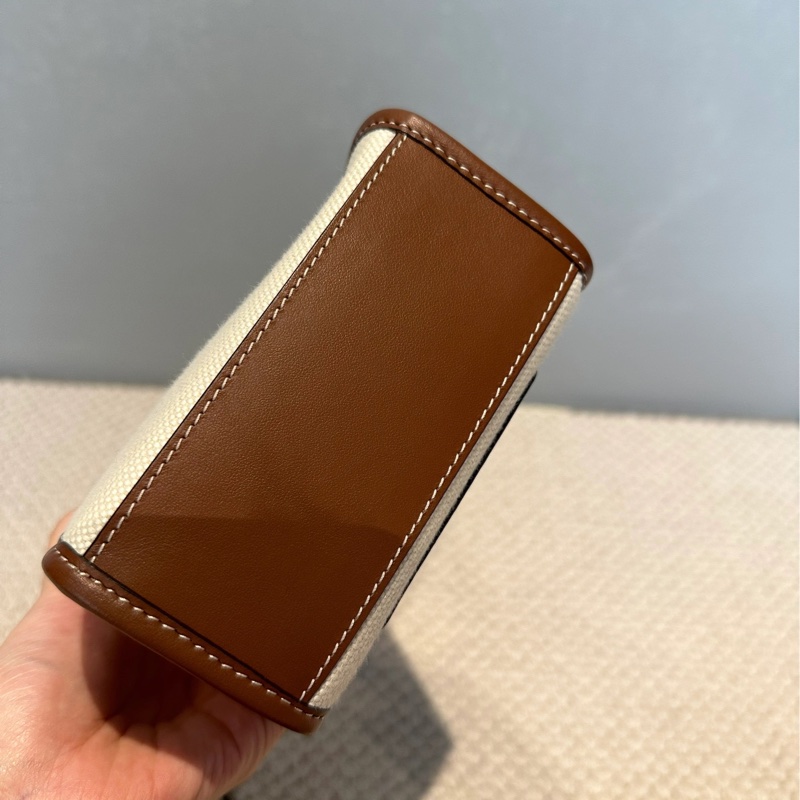 Burberry Mini 帆布拼接皮革托特包-4