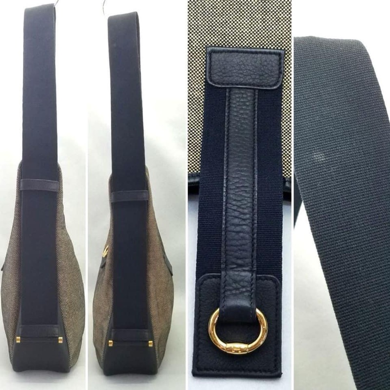 Hermes Vintage tsako帆布皮革肩背斜背包Evelyne平替-1