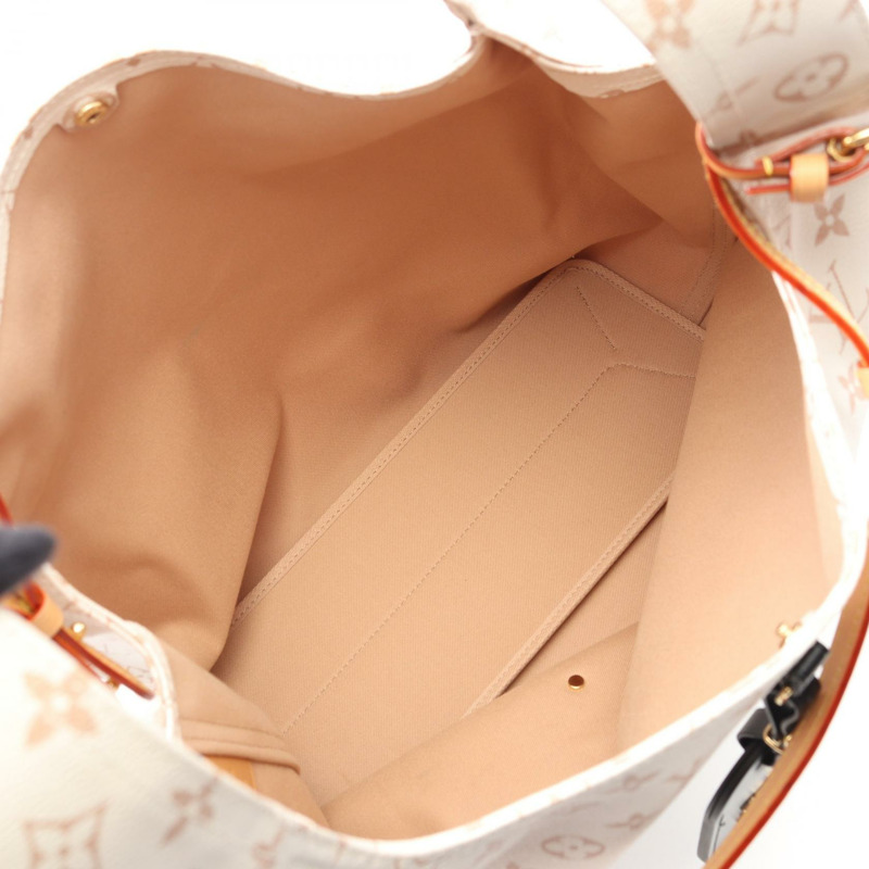 LOUIS VUITTON Atlantis GM 手提包 M24409 Monogram 帆布 白色棕色 二手-2