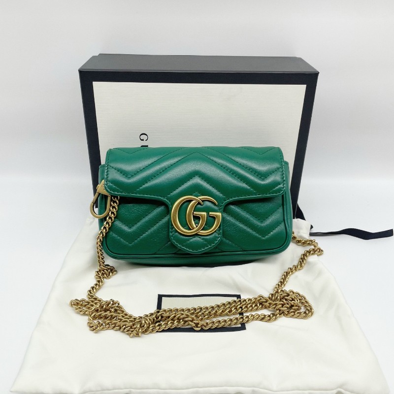 Gucci古馳 竹子綠馬蒙mini 雙G金扣 肩背包 斜背包-0