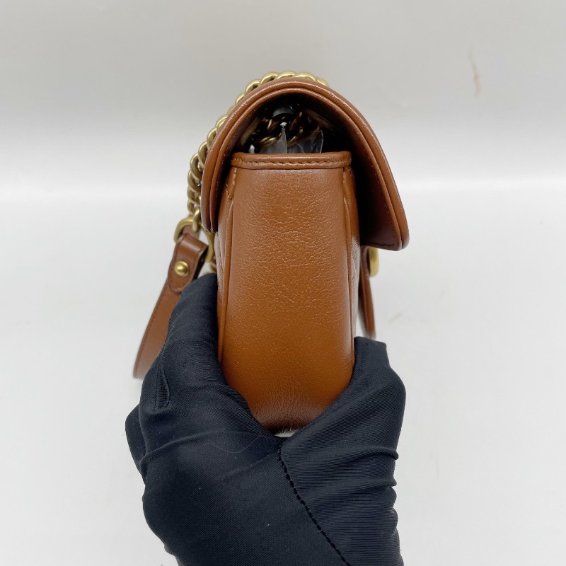 Gucci古馳 馬蒙22焦糖色 棕色 肩背包 斜背包-2