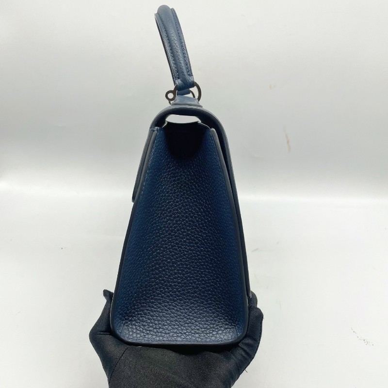 Moynat莫奈 rejane中號 海軍藍銀扣 手提包 肩背包 斜背包-2