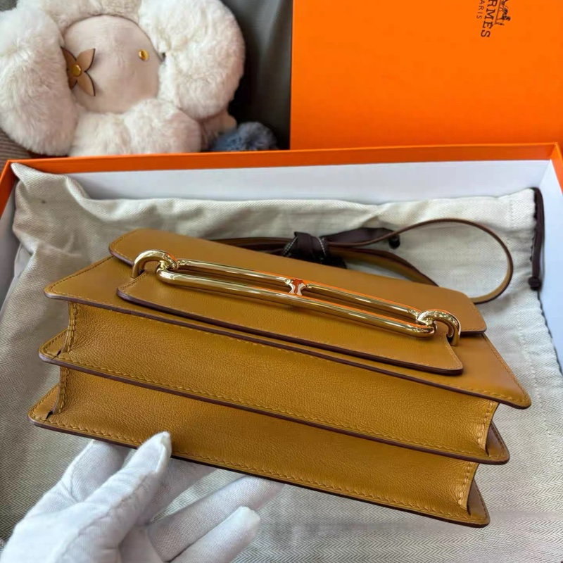 🌈Hermes🧡Roulis 23🧡芝麻色金扣🧡99新🌟Evercolor 皮🌟-7