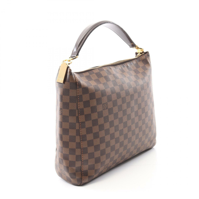LOUIS VUITTON Port Perro PM 單肩包 N41184 Damier 帆布 Ebene 二手女款-1