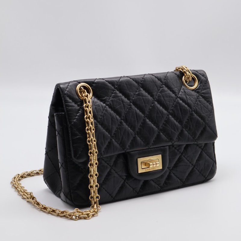 CHANEL 2.55經典口蓋包 20 - 黑金29開-8