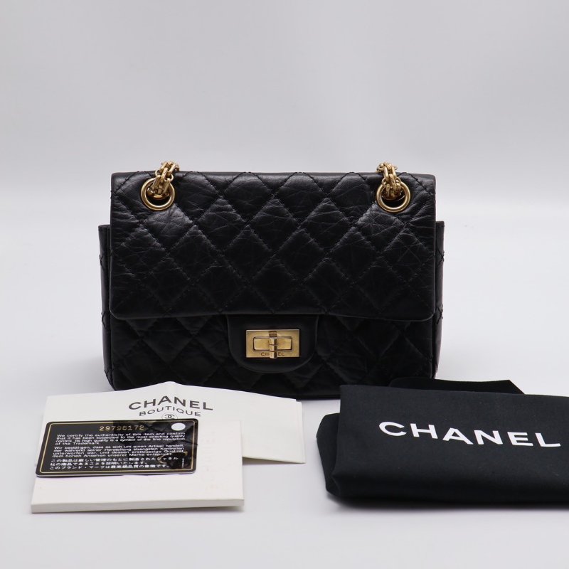 CHANEL 2.55經典口蓋包 20 - 黑金29開-9