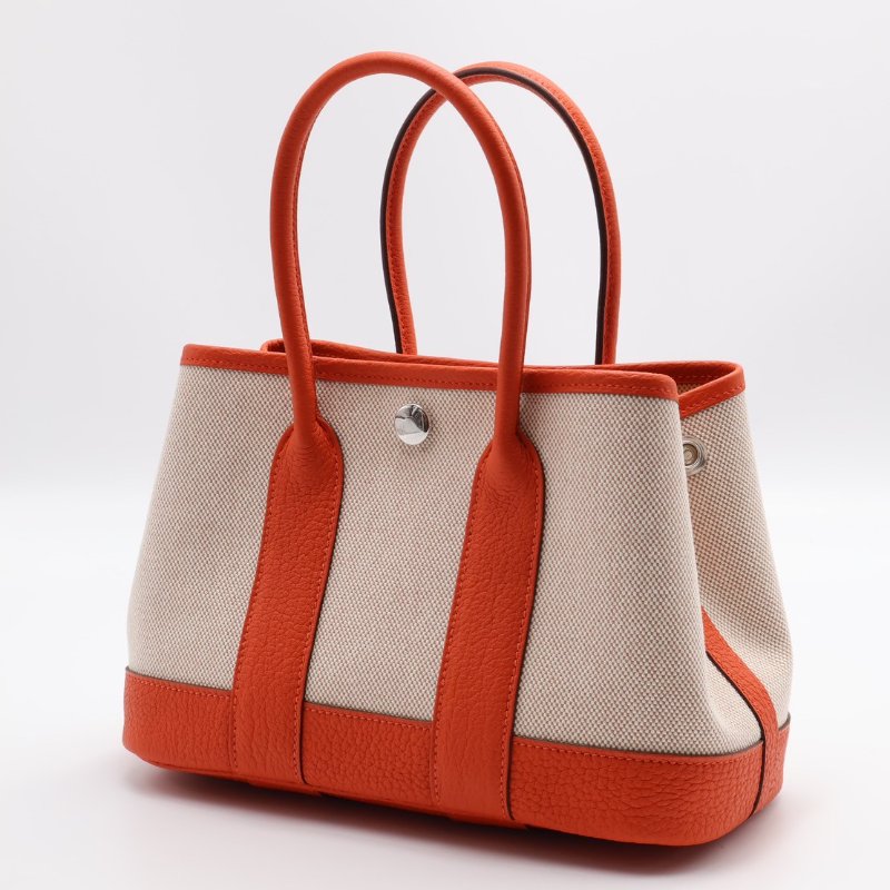 HERMES Mini garden party - 帆布火焰橙-1