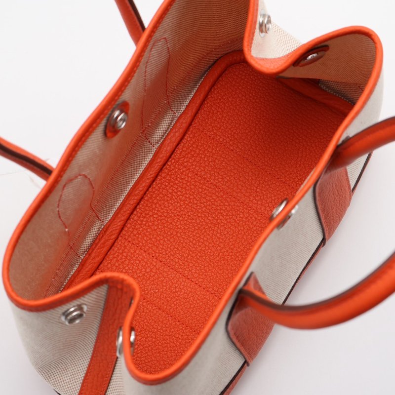 HERMES Mini garden party - 帆布火焰橙-2
