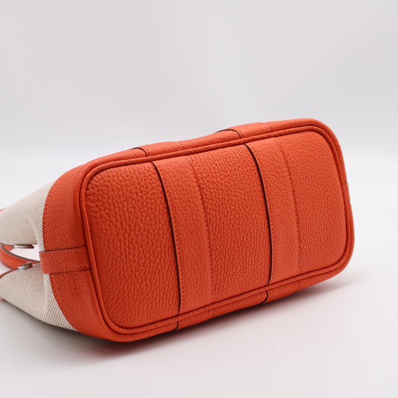 HERMES Mini garden party - 帆布火焰橙-5