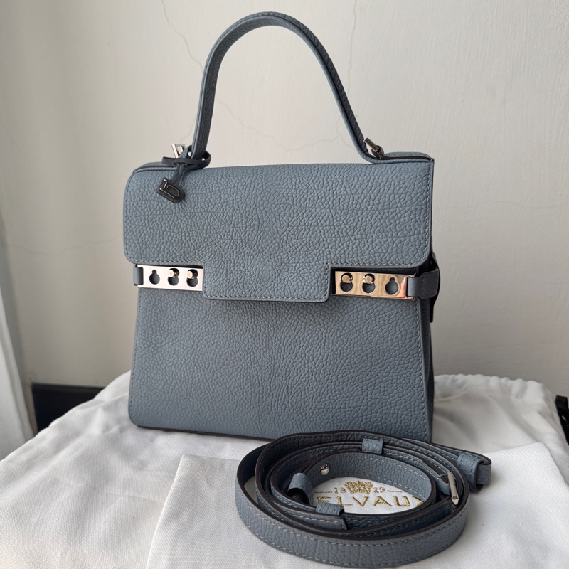 DELVAUX 德爾沃 Tempête PM Crispy Calf｜太平洋藍-9成新-3